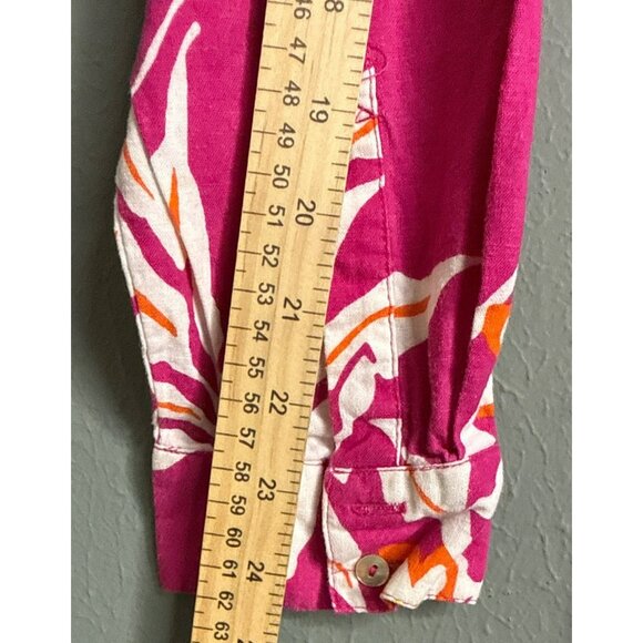 Westbound Women's XL Linen Blend Floral Tropical Button-Down Collared Shirt - Picture 5 of 6